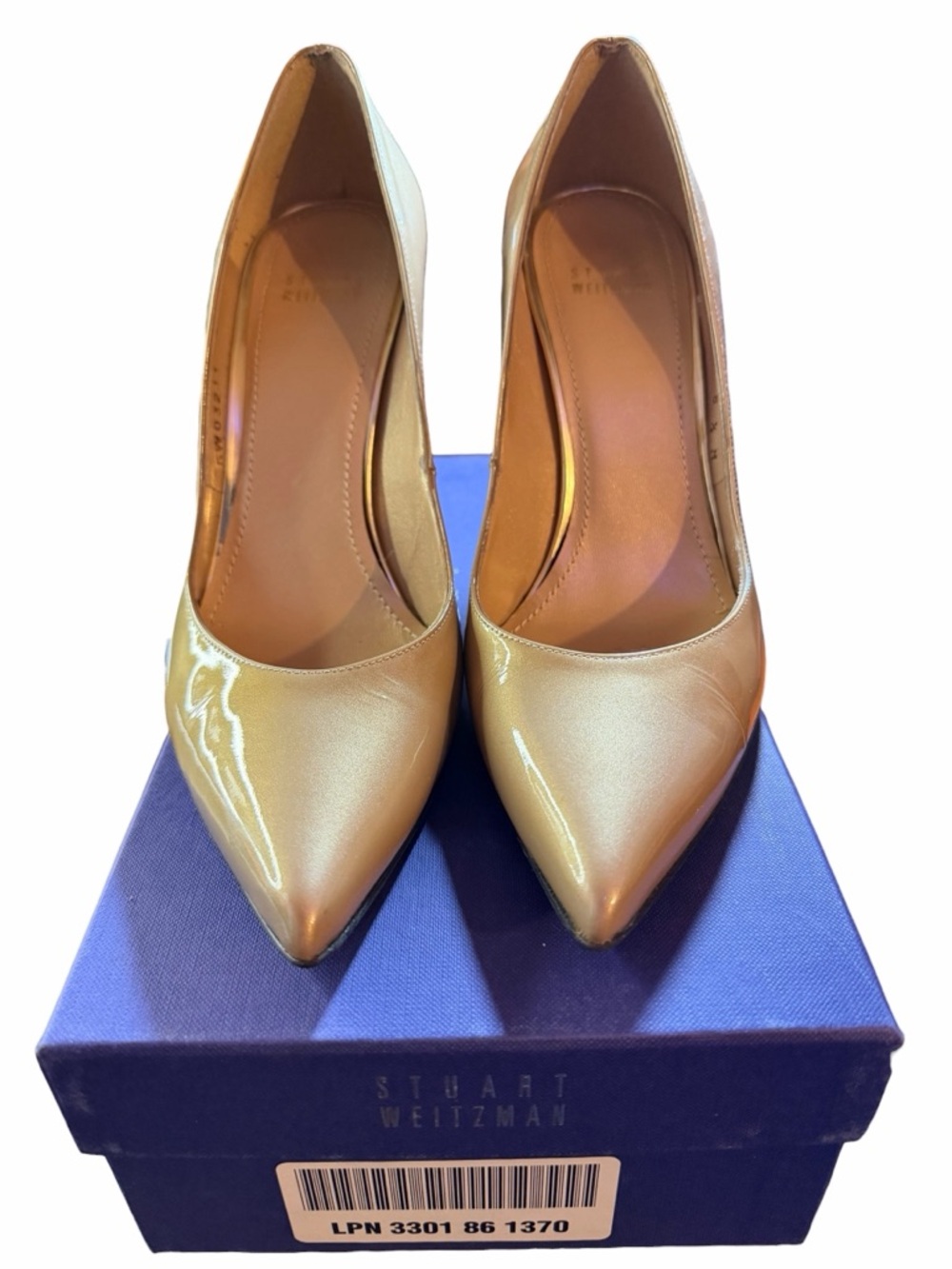 ✨ PRISTINE Stuart Weitzman Anny Nude Patent Leather Pumps w/ Box - Size 8.5M ✨